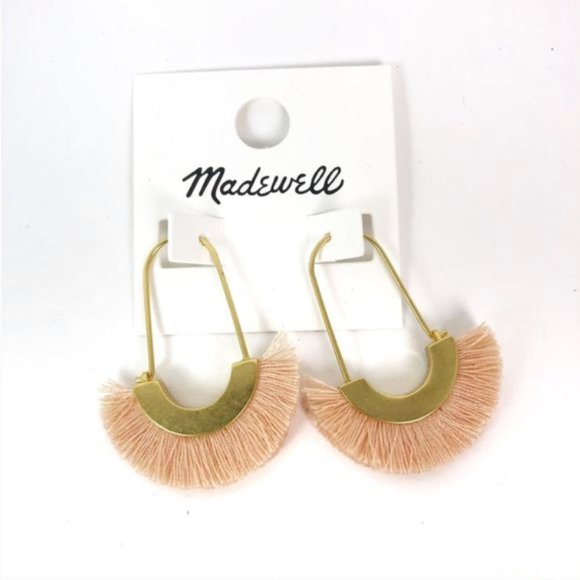 Madewell Peach Arc Wire Fringe Earrings - Picture 3 of 3